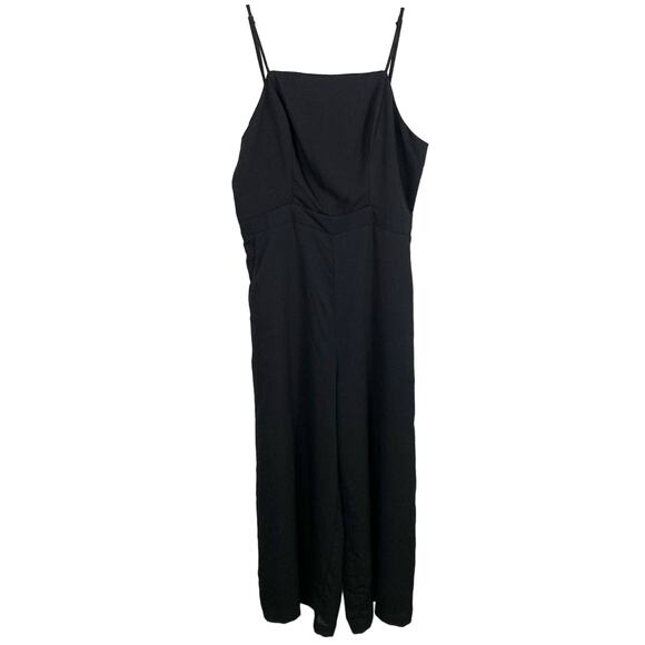 4Sienna Womens Spaghetti Strap Jumpsuit Back Buttons Cutout Black Size Large - Picture 1 of 15